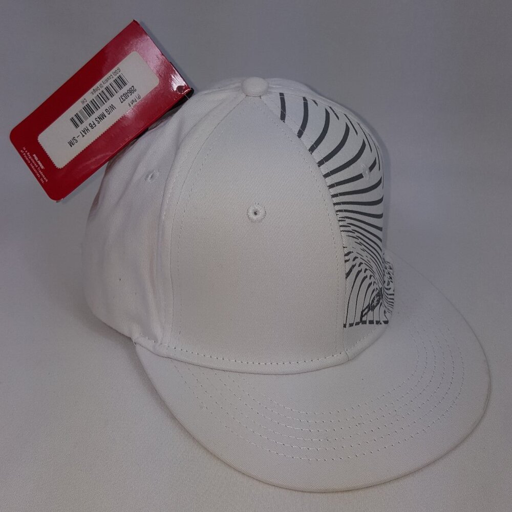 Polaris Team Racing Cap Snowmobile White Hat Skidoo Stretch Elastic Back S-M